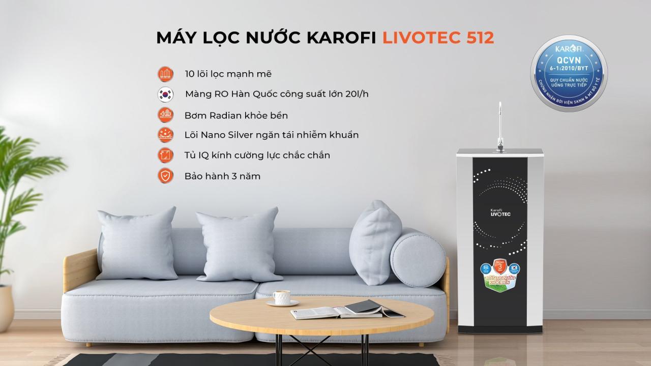 Máy lọc nước Karofi Livotec 512 Máy lọc nước Karofi Livotec 512