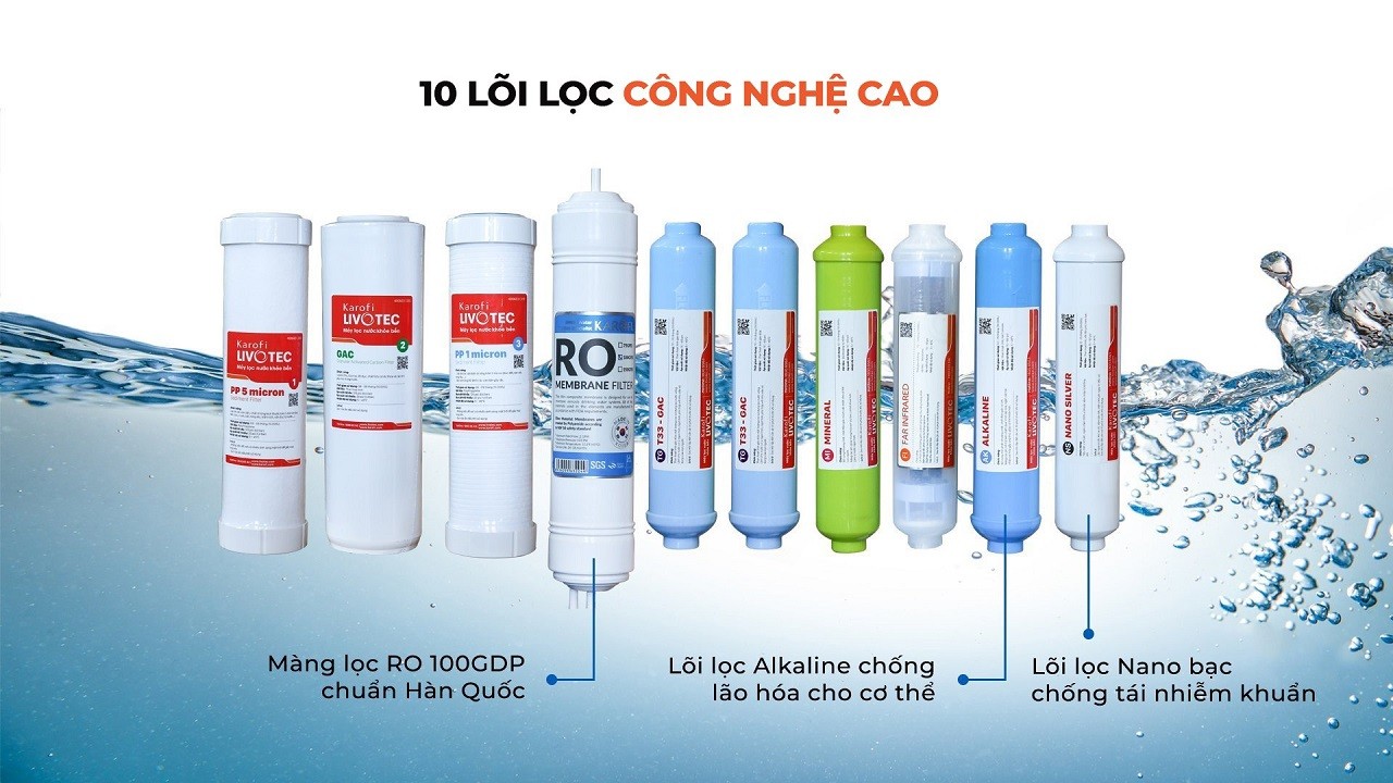 Hệ thống 10 lõi lọc công nghệ cao Hệ thống 10 lõi lọc công nghệ cao