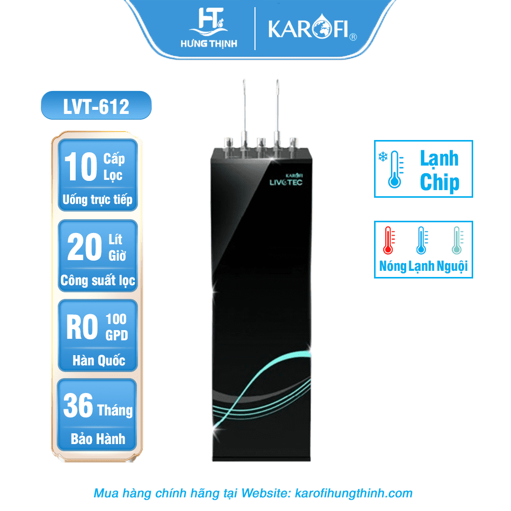 Máy lọc nước nóng lạnh Karofi Livotec 612