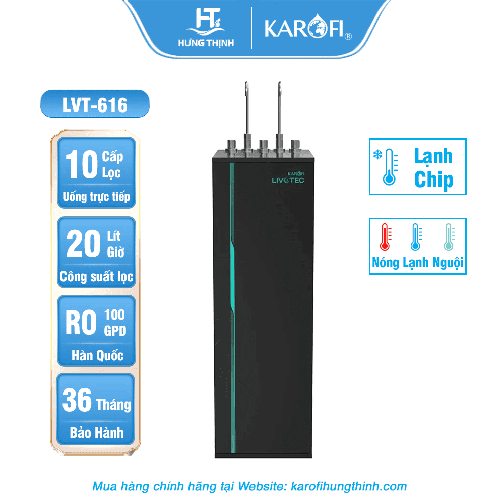 Máy lọc nước nóng lạnh Karofi Livotec 616