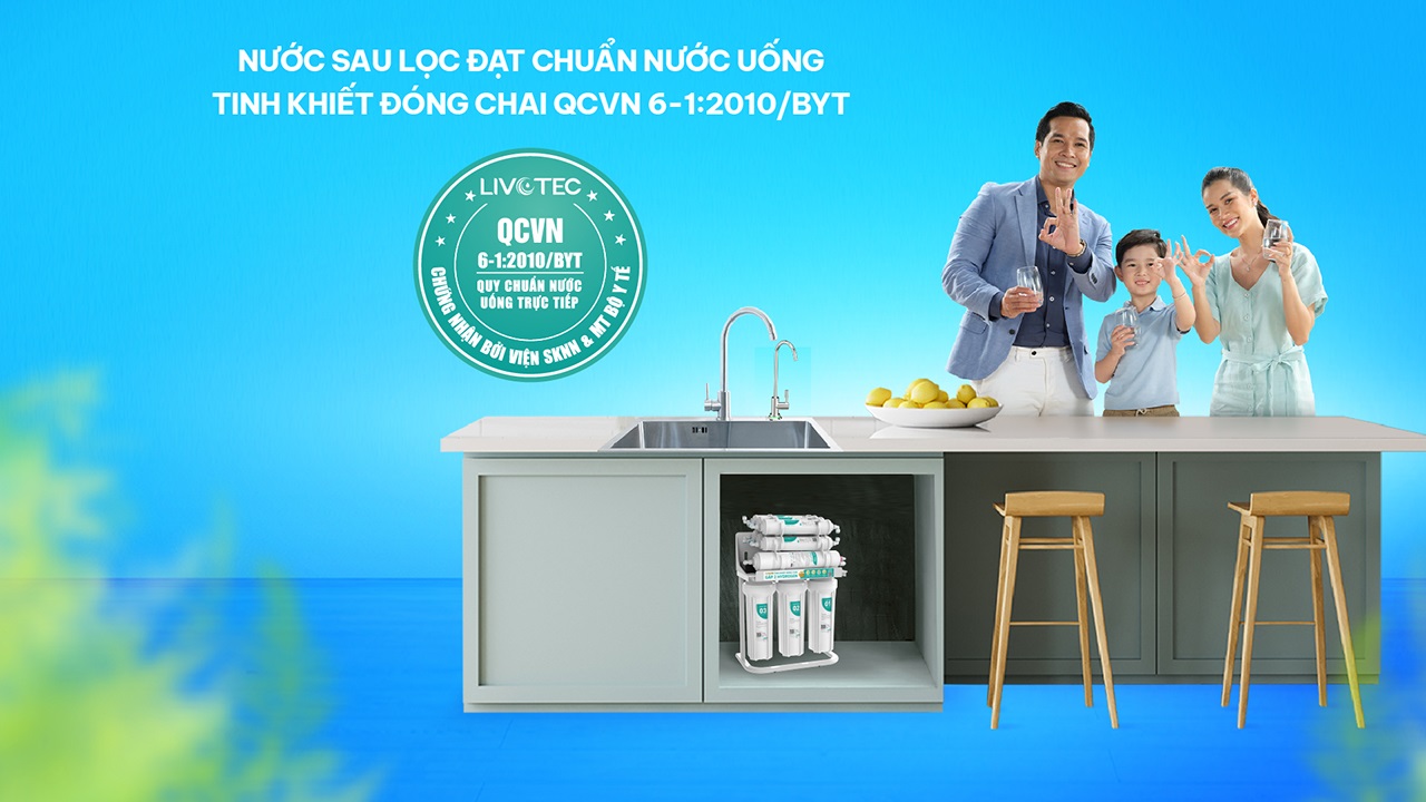Nước sau lọc đạt chuẩn nước uống tinh khiết QCVN 6-1:2010 BYT