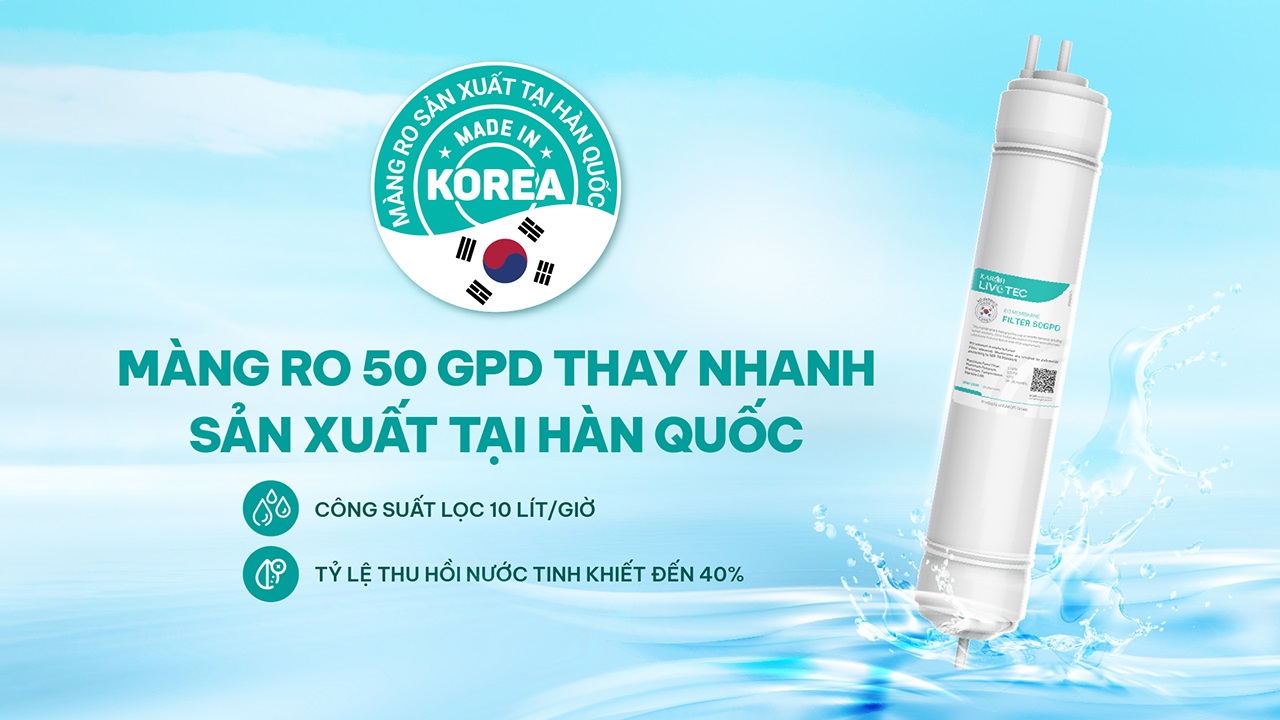 Màng RO 50GPD thay nhanh sản xuất tại Hàn Quốc