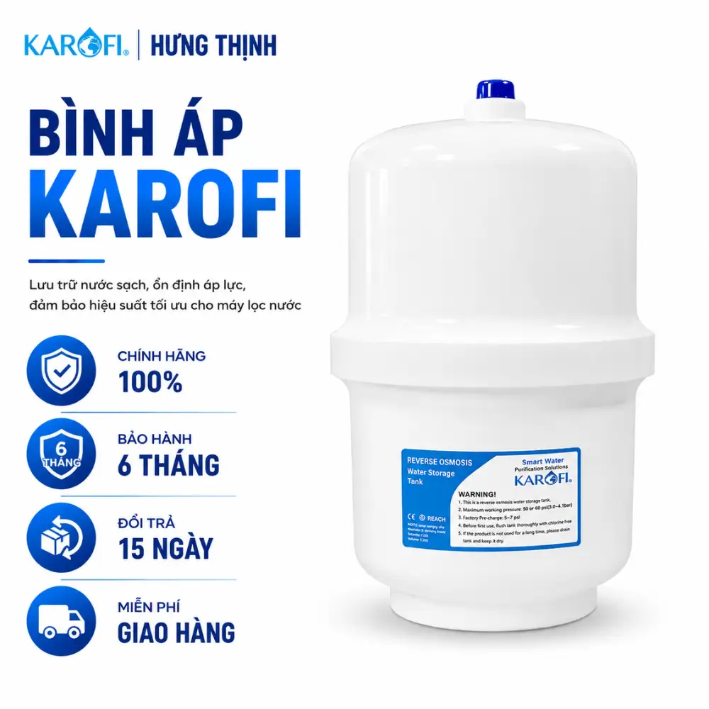 Bình Áp Karofi Bình áp Karofi chính hãng bảo hành 6 tháng