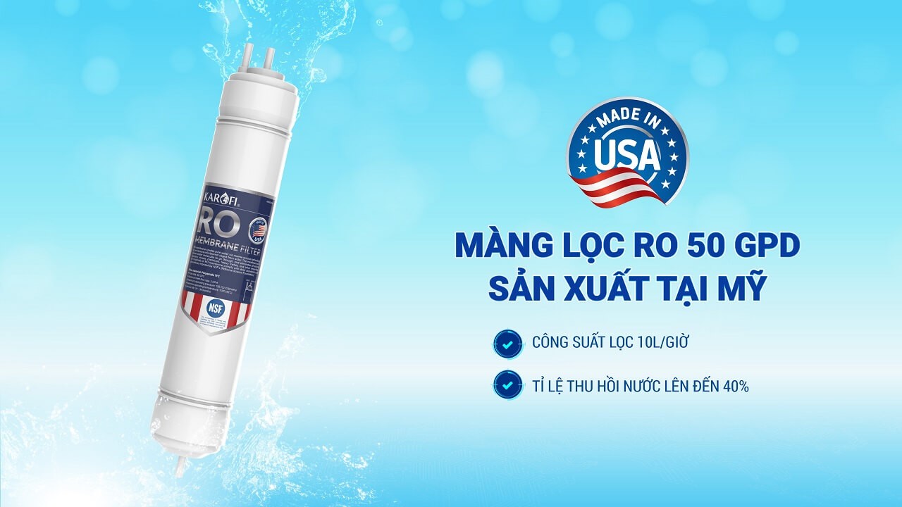 Máy lọc nước nóng nguội Karofi KAH-D15 Màng RO Purifim Mỹ