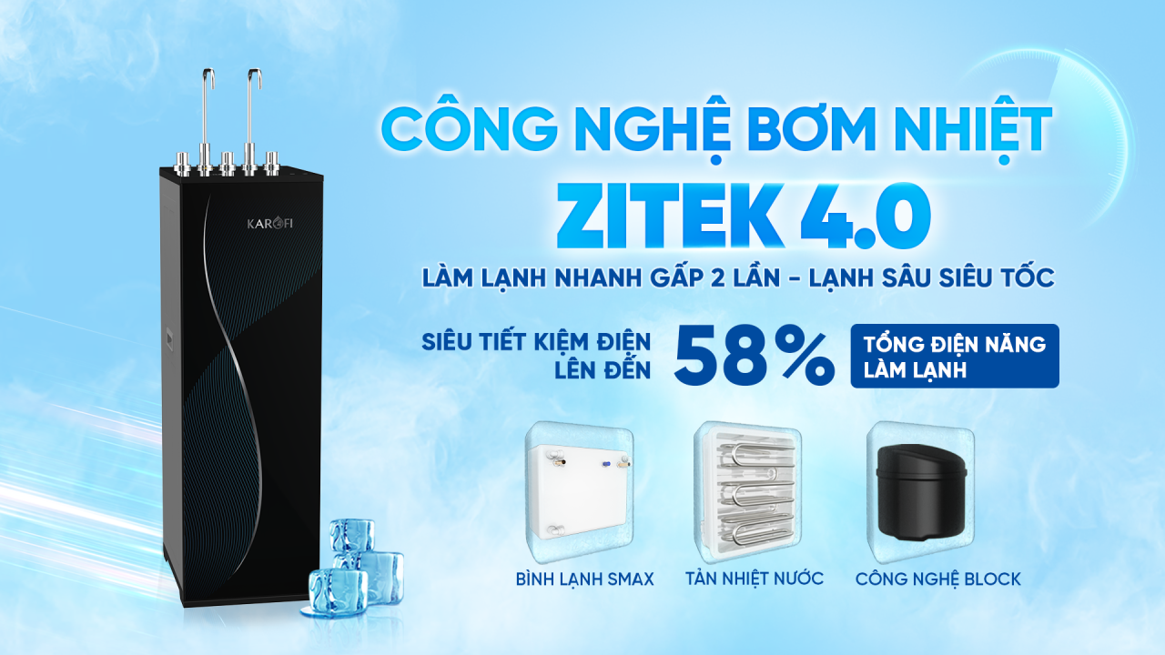 Công nghê bơm nhiệt Zitek 4.0 làm lạnh nhanh gấp 2 lần - lạnh sâu siêu tốc