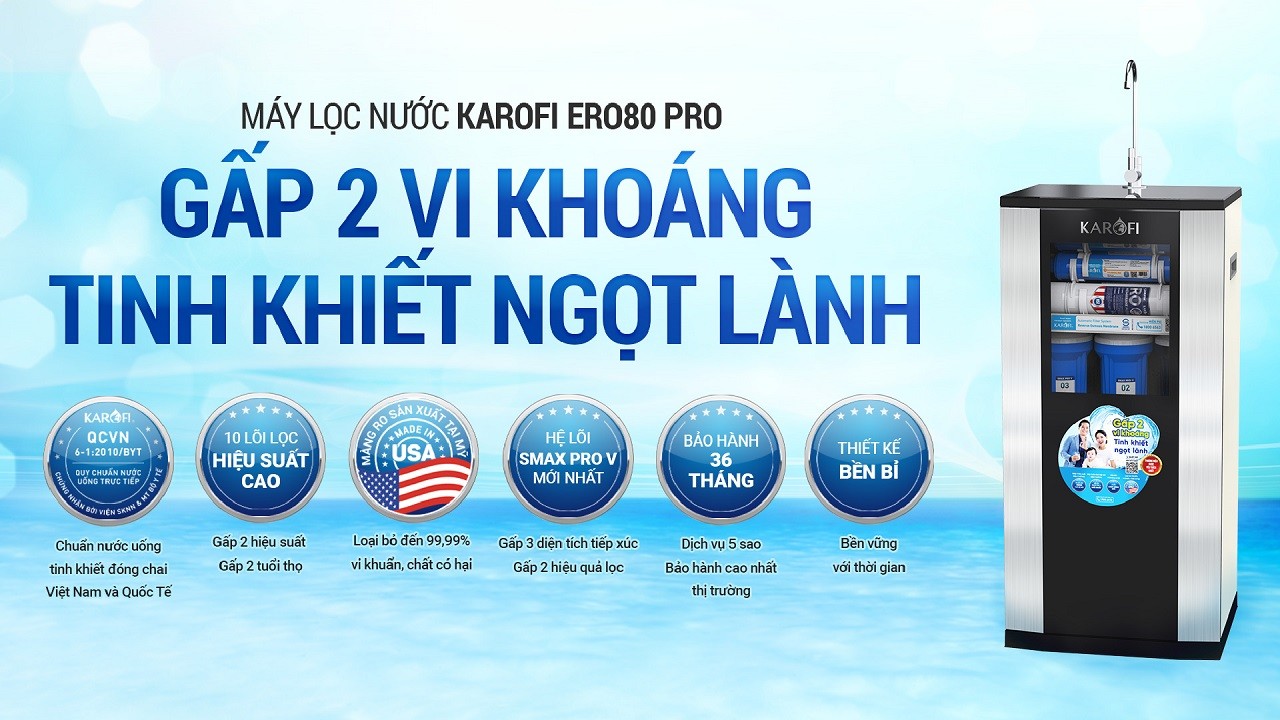 Máy lọc nước RO Karofi ERO80 Pro Máy lọc nước RO Karofi ERO80 Pro