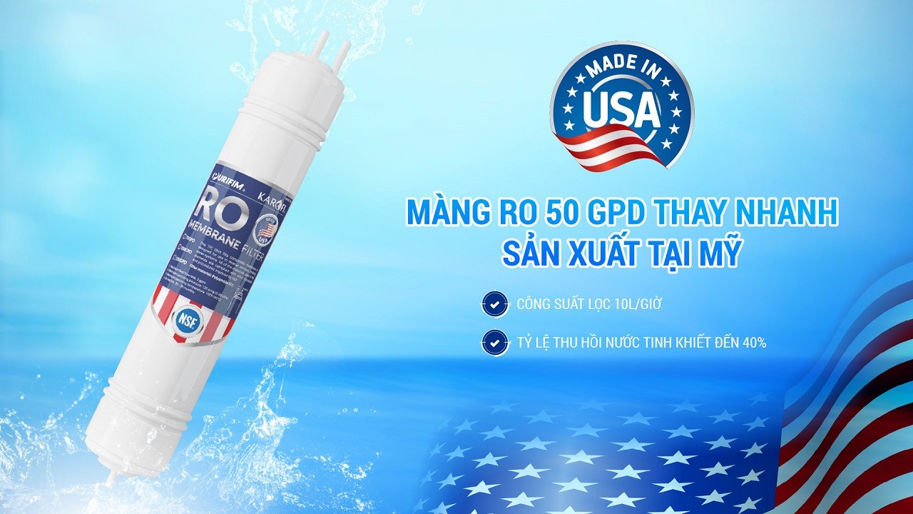 Màng RO 50GPD thay nhanh sản xuất tại Mỹ Màng RO 50GPD thay nhanh sản xuất tại Mỹ