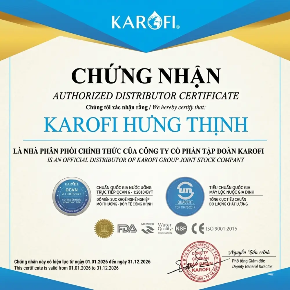 Giấy chứng nhận Karofi Hưng Thịnh