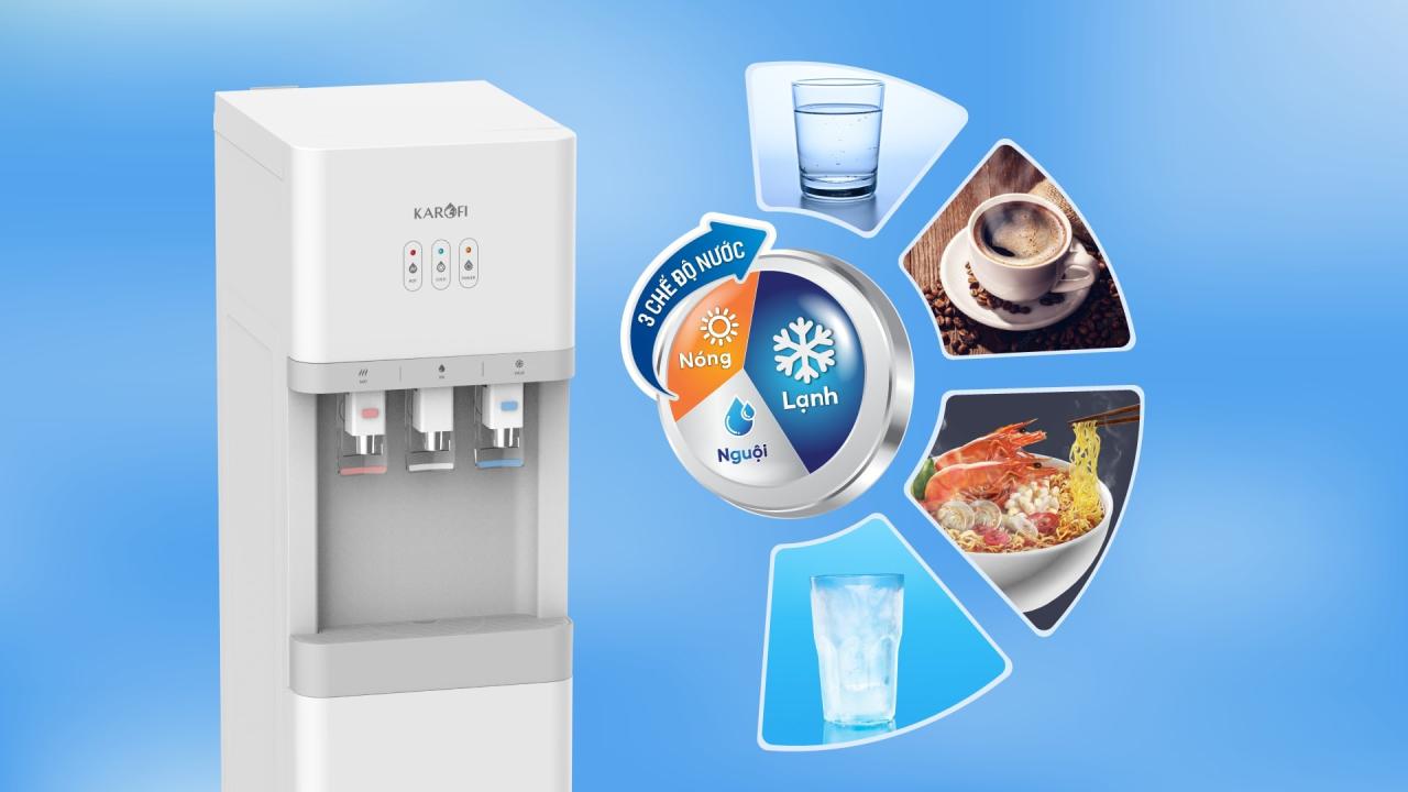 3 chế độ nước Nóng - Lạnh - Nguội tiện lợi 3 chế độ nước Nóng - Lạnh - Nguội tiện lợi