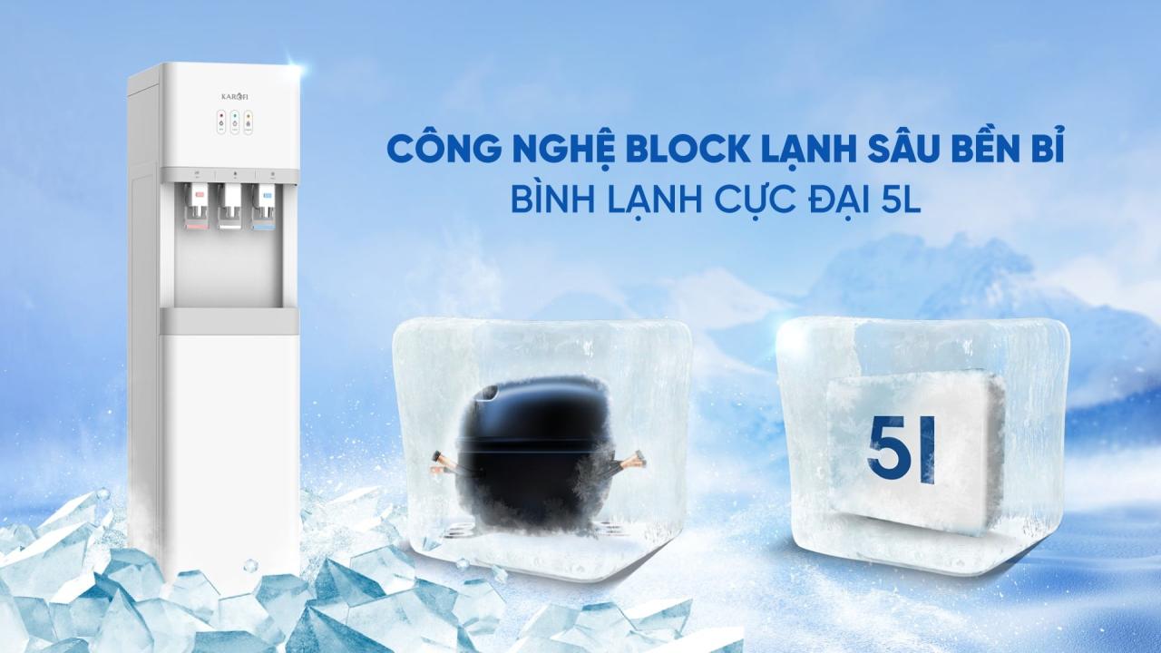 Công nghệ Block lạnh nhanh lạnh sâu - Bình lạnh cực đại 5L Công nghệ Block lạnh nhanh lạnh sâu - Bình lạnh cực đại 5L