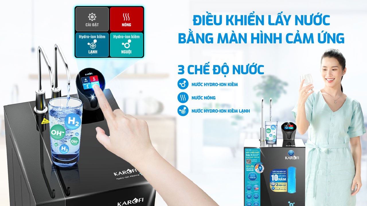 Điều khiển lấy nước bằng màn hình cảm ứng
