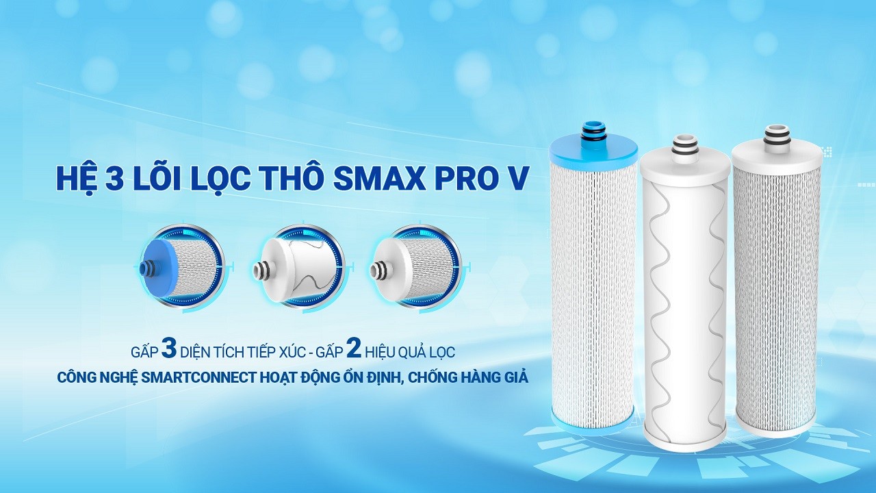 Máy lọc nước nóng nguội Karofi KAH-D15- Hệ lõi lọc thii Smax Pro V thế hệ mới