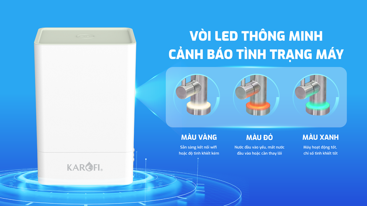 Vòi LED thông minh cảnh báo tính trạng máy Vòi LED thông minh cảnh báo tính trạng máy