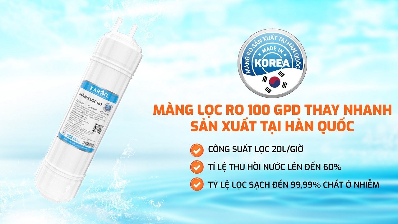 Màng lọc RO 100GPD thay nhanh sản xuất tại Hàn Quốc Màng lọc RO 100GPD thay nhanh sản xuất tại Hàn Quốc