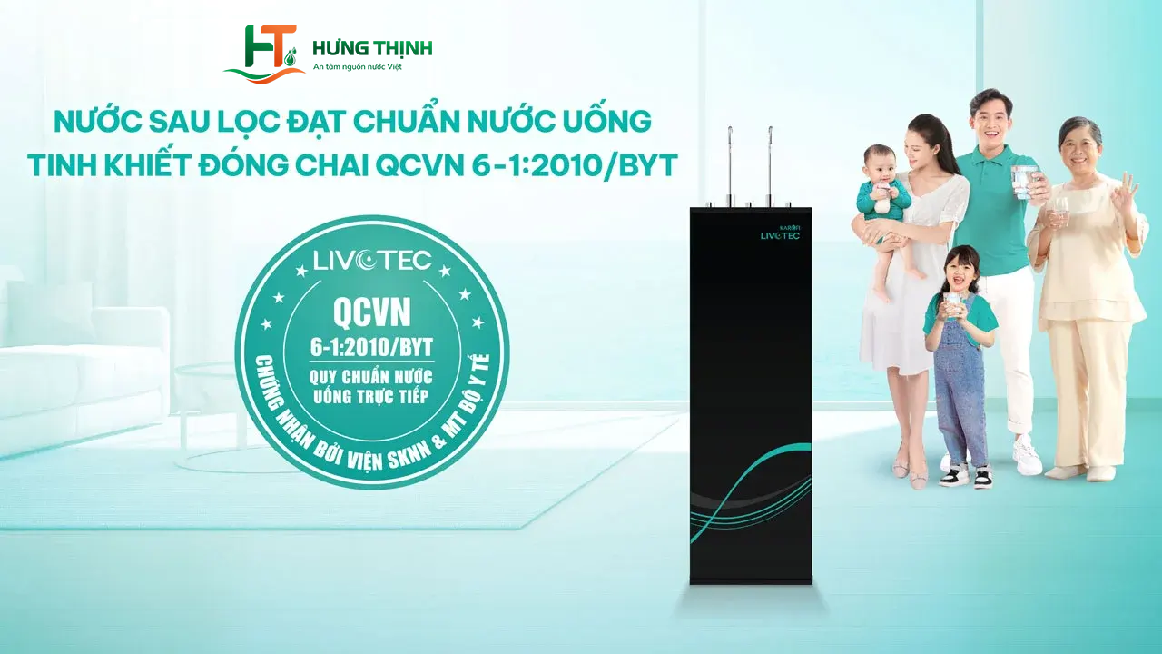 Nước sau lọc đặt chuẩn chất lượng nước uống tinh khiết đóng chai QCVN 6-1:2010/BYT Nước sau lọc đặt chuẩn chất lượng nước uống tinh khiết đóng chai QCVN 6-1:2010/BYT