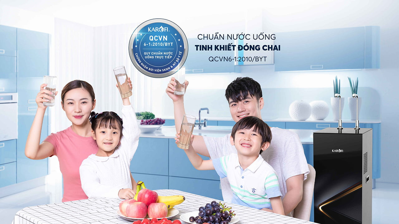 Nước sau lọc đạt chuẩn nước uống tinh khiết đóng chai QCVN 6-1:2010 BYT