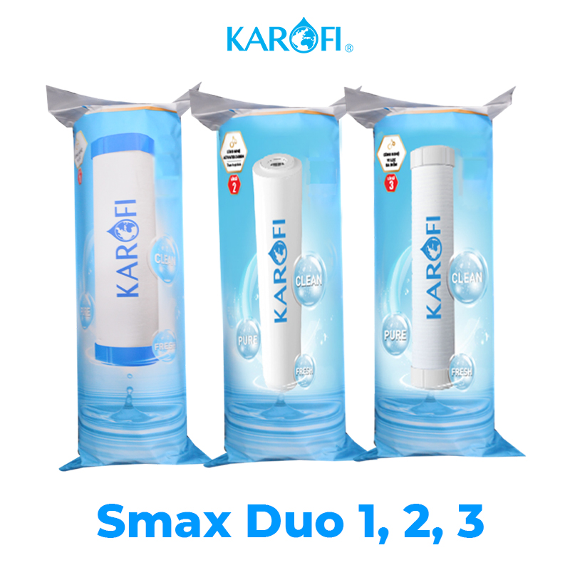 Bộ 3 Lõi lọc Thô 1,2,3 Karofi Smax Duo