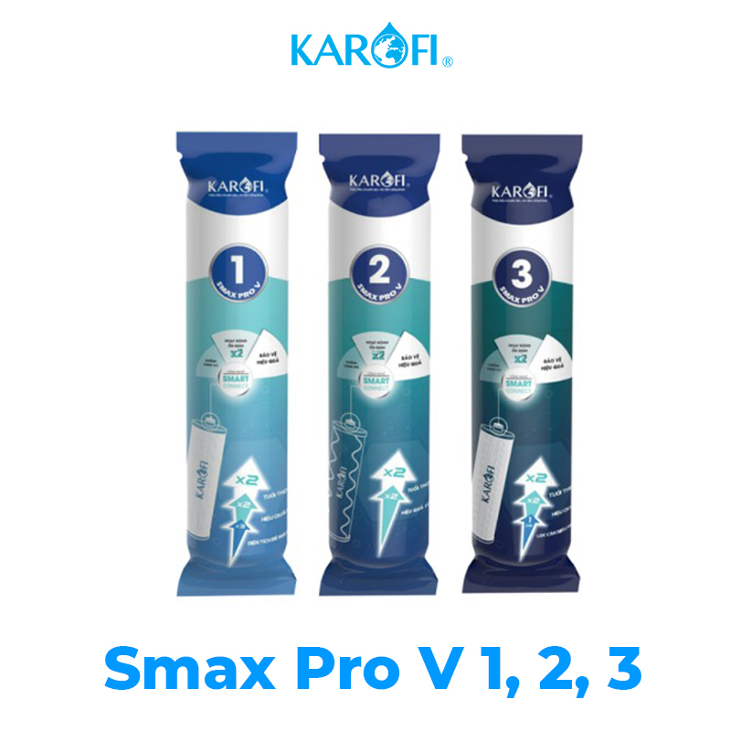 Bộ 3 Lõi lọc Thô 1,2,3 Karofi Smax Pro V