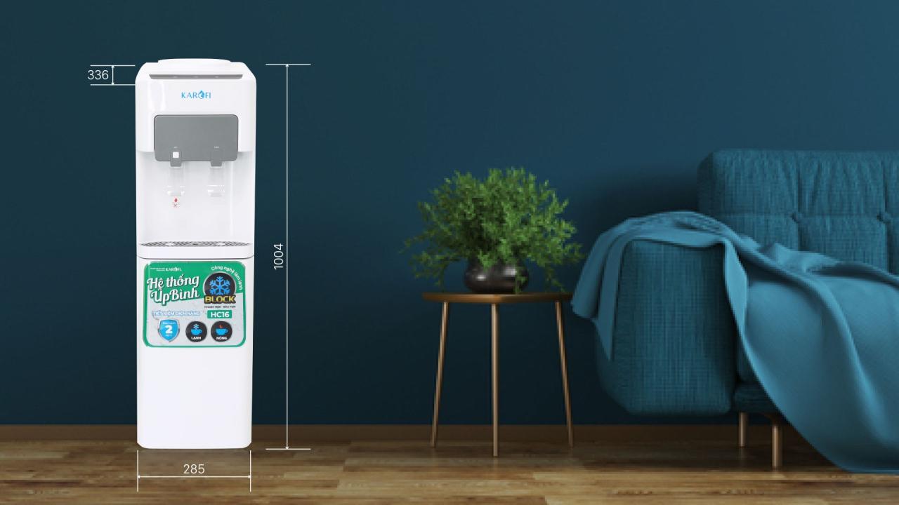Cây nước nóng lạnh Karofi úp bình HC16 thiết kế tính tế, sắc nét Cây nước nóng lạnh Karofi úp bình HC16 thiết kế tính tế, sắc nét