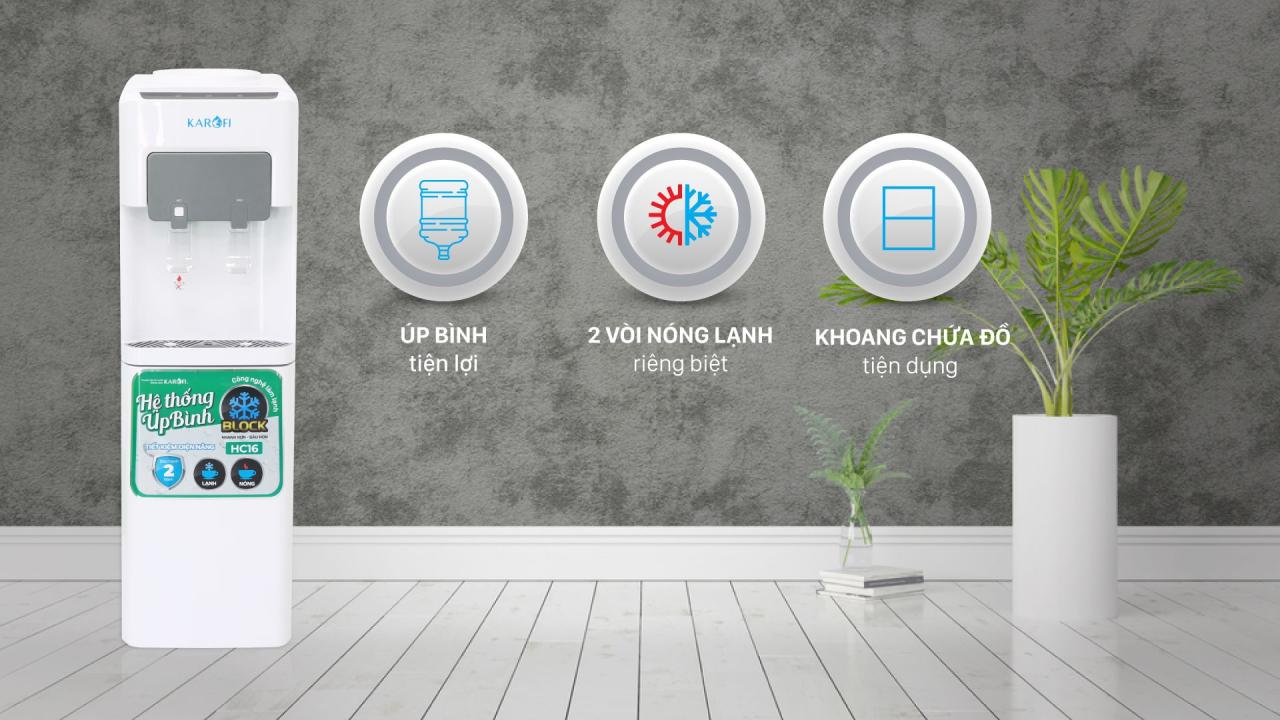 Cây nước nóng lạnh Karofi úp binh HC16 Cây nước nóng lạnh Karofi úp binh HC16