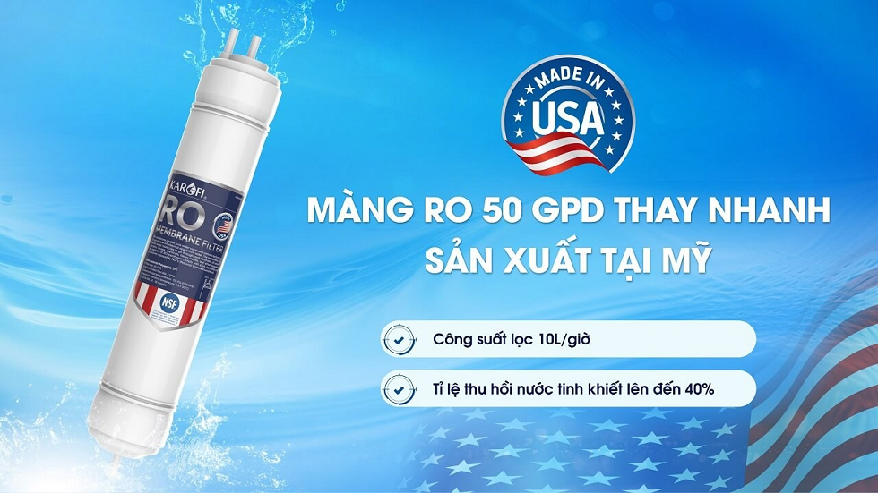 Màng lọc RO 50 GPD thay nhanh sản xuất tại Mỹ