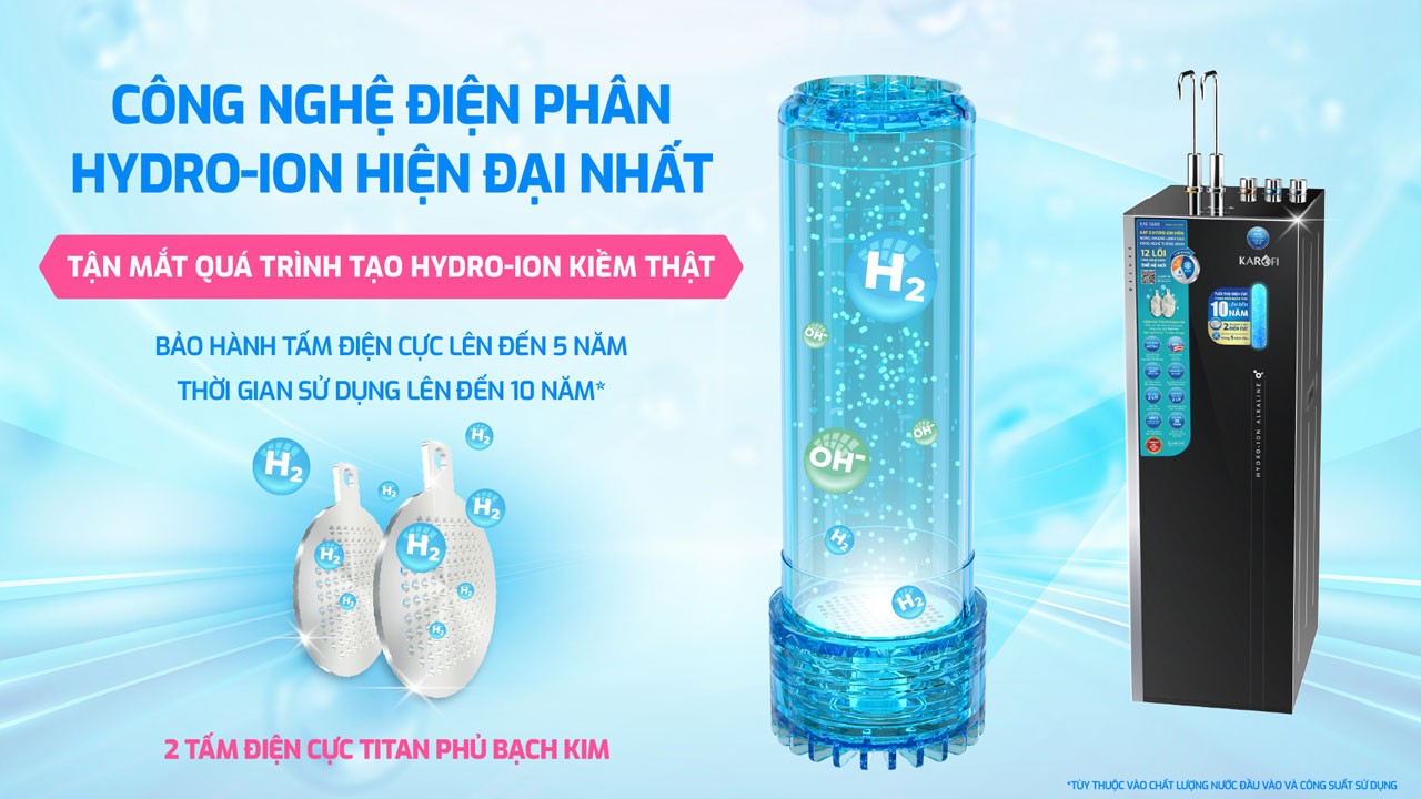 Công ngehẹ điện phân Hydro- Ion hiệnd đại nhất 