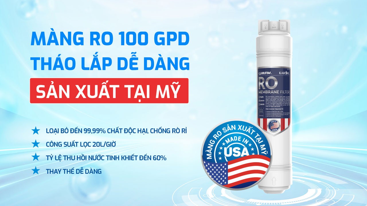 Màng RO 100GPD tháo lắp dễ dàng sản xuất tại Mỹ Màng RO 100GPD tháo lắp dễ dàng sản xuất tại Mỹ