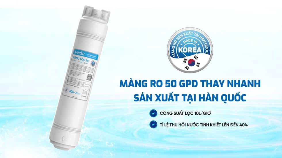 Màng RO 50GPD thay nhanh sản xuất tại Hàn Quốc