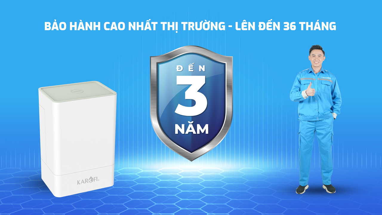 Máy lọc nước Karofi KAQ-U96 - Bảo hành 36 tháng cao nhất thị trường 