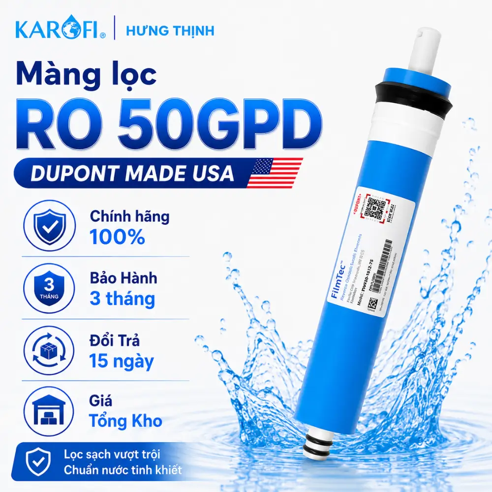Màng RO DuPont FilmTec Màng lọc RO 50GPD Dupont Filmtec bảo hành 3 tháng chính hãng karofi hưng thịnh