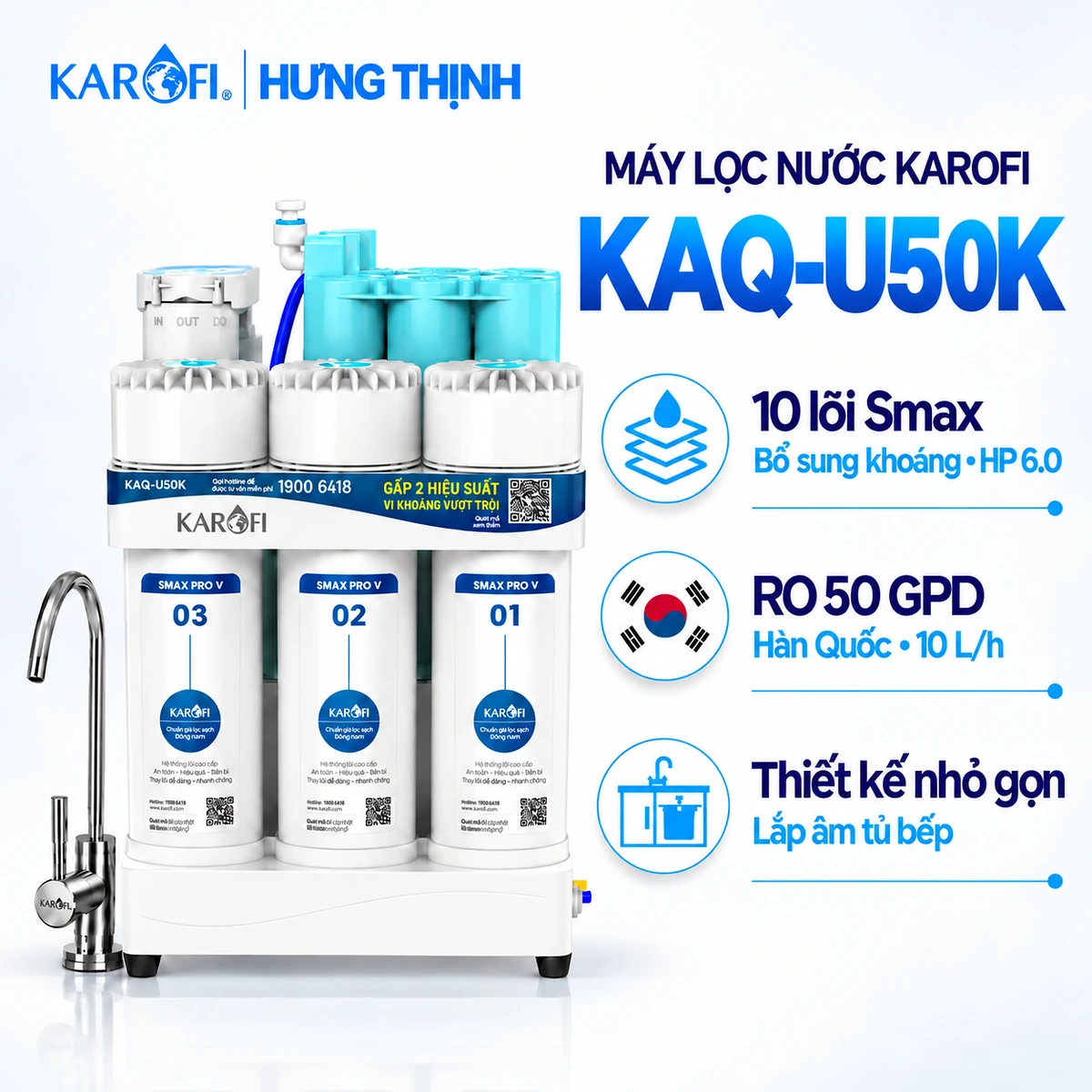Máy Lọc Nước Karofi KAQ-U50K Máy lọc nước Karofi KAQ-U50K tại Hưng Thịnh