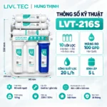 Máy Lọc Nước Livotec 216S Thông số kỹ thuật máy Livotec 216S